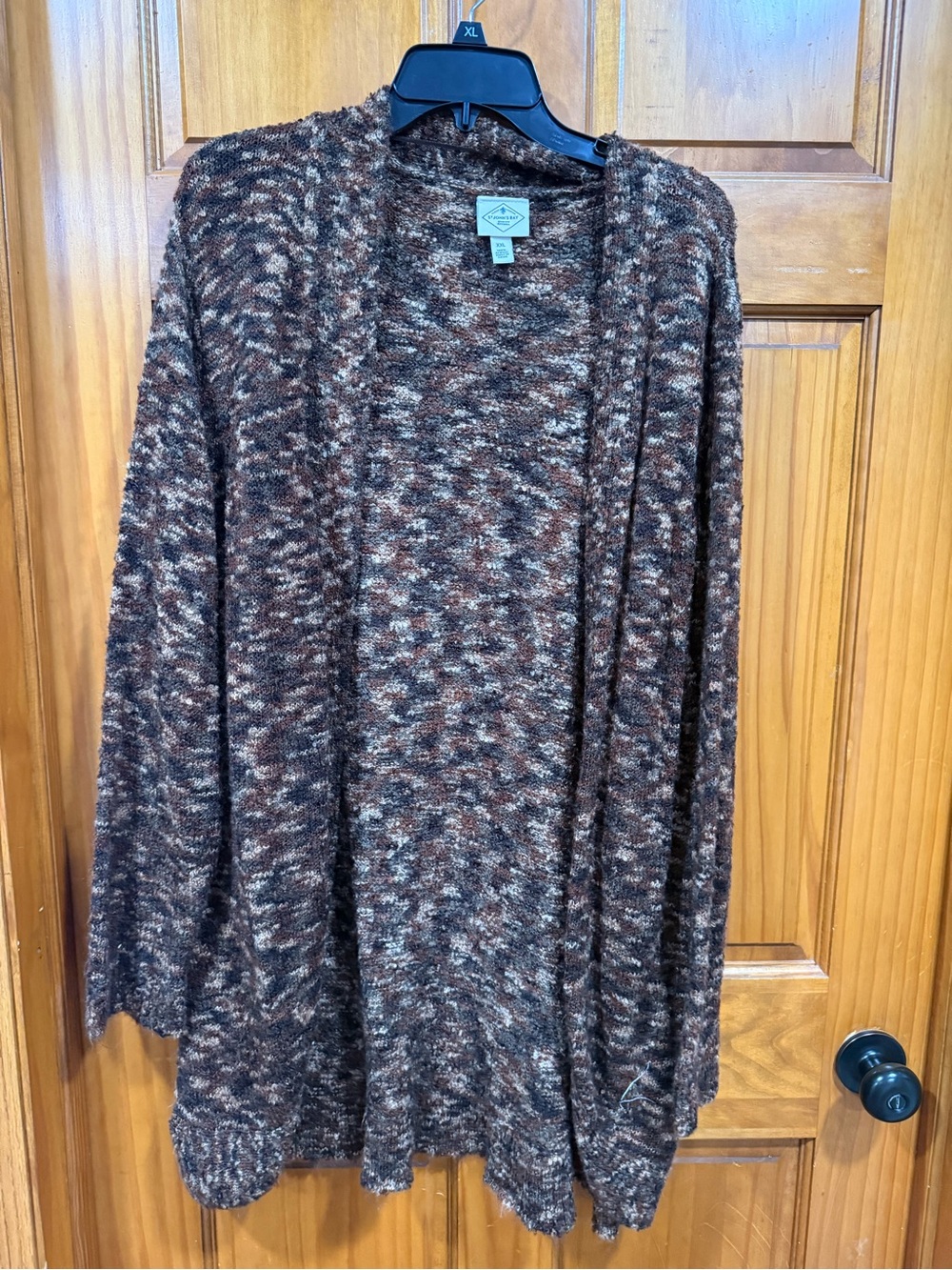 St. John's Bay Brown Marled Open-Front Women's Cardigan